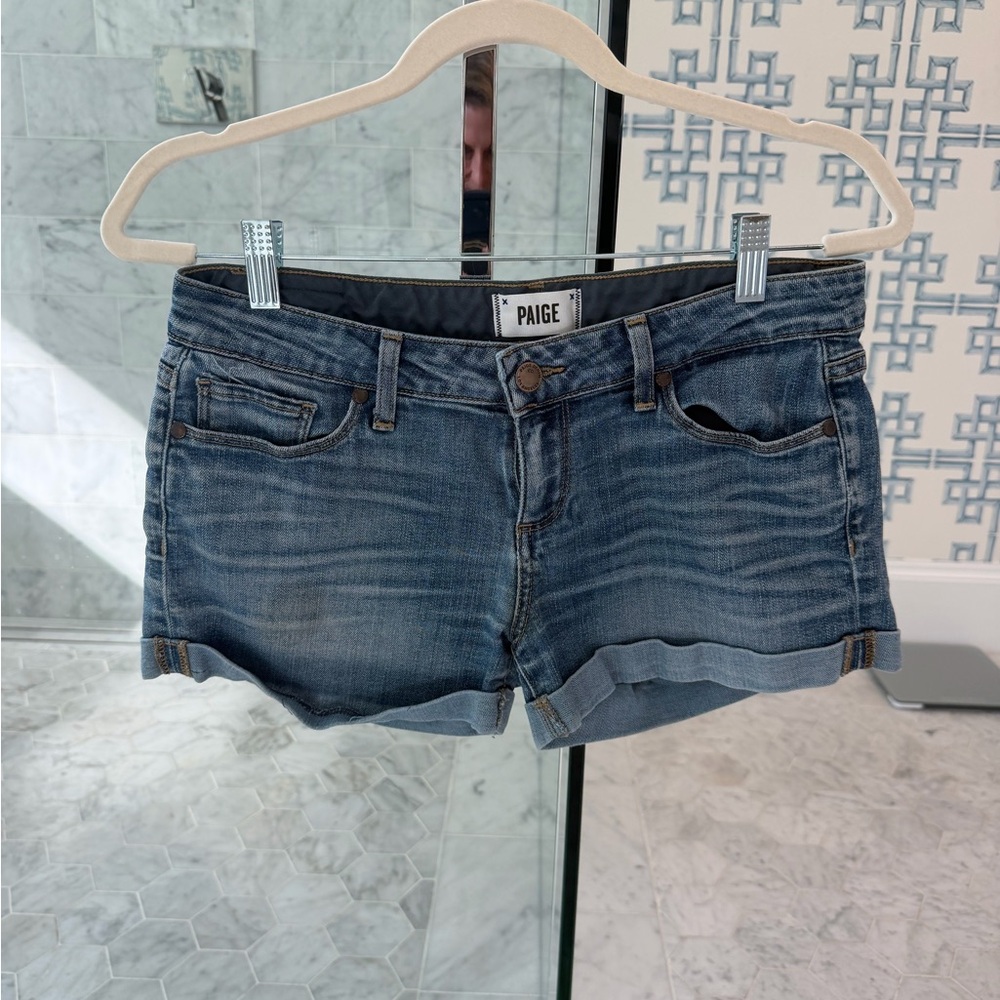 PAIGE Women's Jean Shorts - Dark Blue